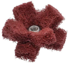 Standard Abrasives - 1-1/2" Diam Medium Density Cross Buff - 2 Plys, 8-32 Thread, Very Fine Grade, 20,000 Max RPM - Top Tool & Supply