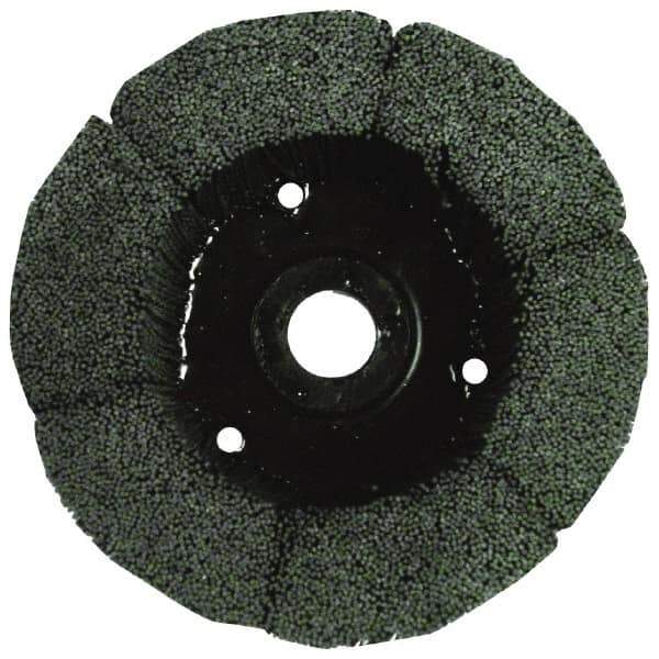 Osborn - 8" 120 Grit Silicon Carbide Crimped Disc Brush - Fine Grade, Plain Hole Connector, 1-1/2" Trim Length, 3/4" Shank Diam, 7/8" Arbor Hole - Top Tool & Supply