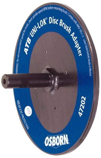 Osborn - 7/8" Arbor Hole to 3/4" Shank Diam Drive Arbor - For 3, 4 & 5" UNI LOK Disc Brushes, Attached Spindle, Flow Through Spindle - Top Tool & Supply