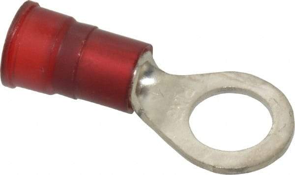 3M - 8 AWG Partially Insulated Crimp Connection Circular Ring Terminal - 3/8" Stud, Copper Contact - Top Tool & Supply