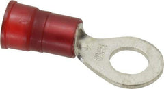 3M - 8-8 AWG Partially Insulated Crimp Connection Circular Ring Terminal - 5/16" Stud, Copper Contact - Top Tool & Supply