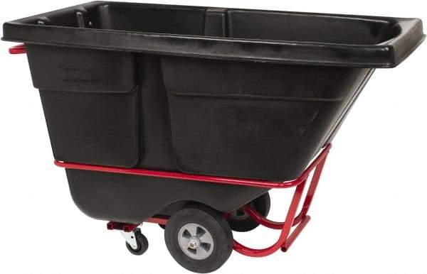 Rubbermaid - 850 Lb Load Capacity, 1/2 Cu Yd, Polyethylene Tilt Truck - 28" Wide x 60-1/2" Long x 38-5/8" High, Black - Top Tool & Supply