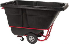 Rubbermaid - 1,400 Lb Load Capacity, 1/2 Cu Yd, Polyethylene Tilt Truck - 28" Wide x 60-1/2" Long x 38-5/8" High, Black - Top Tool & Supply