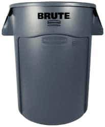 Rubbermaid - 10 Gal Gray Round Trash Can - Polyethylene, None Graphic, 17-1/8" High, Lid Not Included - Top Tool & Supply