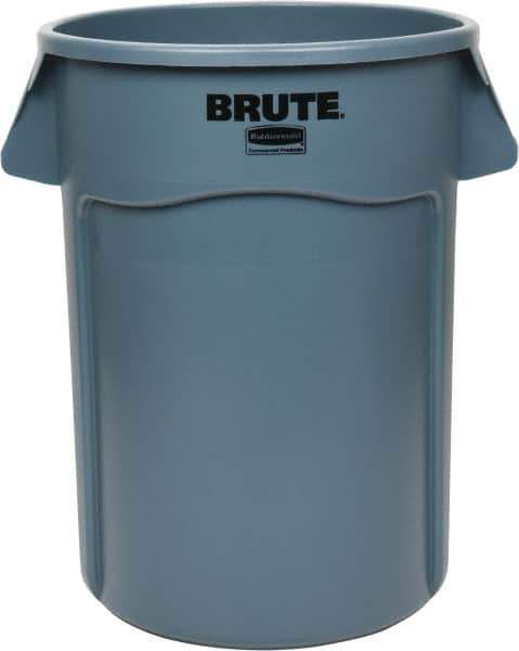 Rubbermaid - 44 Gal Gray Round Trash Can - Polyethylene, 31-1/2" High - Top Tool & Supply