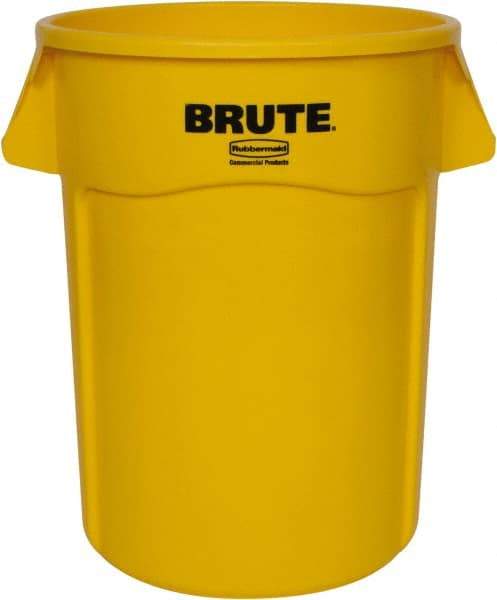 Rubbermaid - 44 Gal Yellow Round Trash Can - Polyethylene, 31-1/2" High - Top Tool & Supply