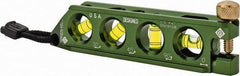 Greenlee - Magnetic 5-1/2" Long 4 Vial Torpedo Level - Aluminum, Green, 1 0°, 1 30°, 1 45° & 1 90° Vials - Top Tool & Supply