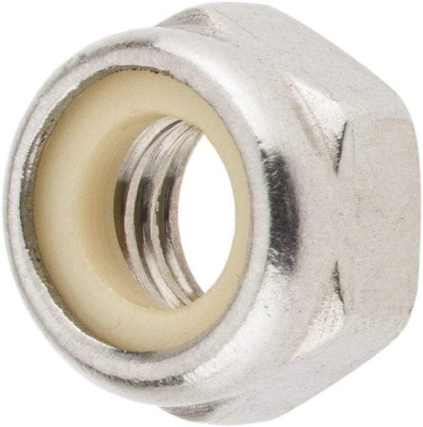 Value Collection - M5x0.80 Metric Coarse 18-8 & Austenitic Grade A2 Hex Lock Nut with Nylon Insert - 5mm High, Uncoated - Top Tool & Supply