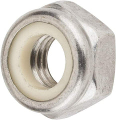 Value Collection - M10x1.50 Metric Coarse 18-8 & Austenitic Grade A2 Hex Lock Nut with Nylon Insert - 10mm High, Uncoated - Top Tool & Supply