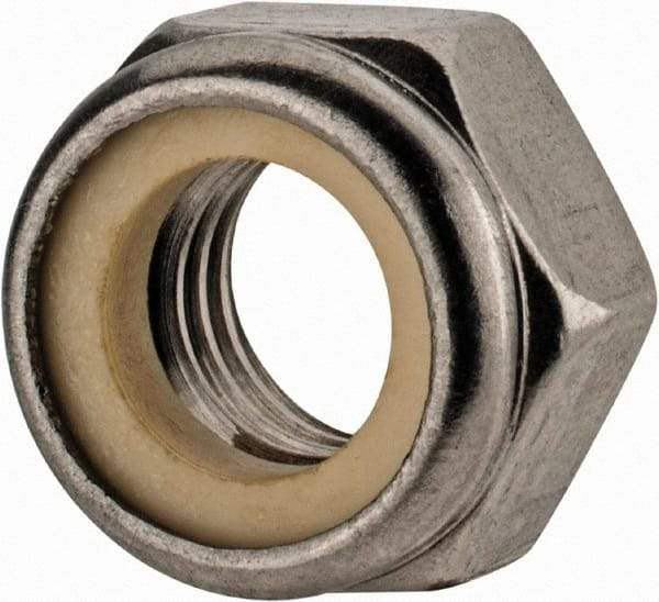 Value Collection - M12x1.75 Metric Coarse 18-8 & Austenitic Grade A2 Hex Lock Nut with Nylon Insert - 12mm High, Uncoated - Top Tool & Supply