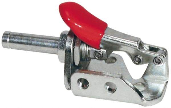 De-Sta-Co - 150 Lb Load Capacity, Flanged Base, Stainless Steel, Standard Straight Line Action Clamp - 3 Mounting Holes, 0.19" Mounting Hole Diam, 0.28" Plunger Diam, Thumb Handle - Top Tool & Supply