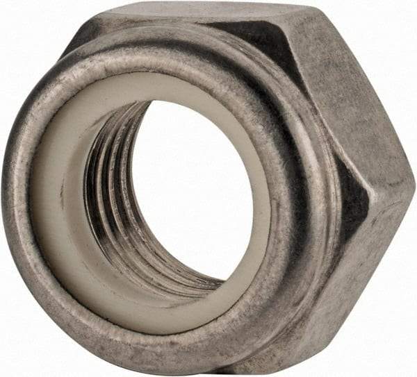 Value Collection - M16x2.00 Metric Coarse 18-8 & Austenitic Grade A2 Hex Lock Nut with Nylon Insert - 16mm High, Uncoated - Top Tool & Supply