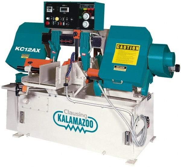 Clausing - 12-3/4 x 12-9/16" Max Capacity, Automatic Variable Speed Pulley Horizontal Bandsaw - 95 to 395 SFPM Blade Speed, 230/460 Volts, 5 hp, 3 Phase - Top Tool & Supply