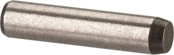 Made in USA - 1/8" Diam x 9/16" Pin Length 416 Stainless Steel Precision Dowel Pin - Passivated Finish, C 36-42 Hardness, 2 Beveled End - Top Tool & Supply