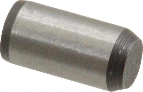 Made in USA - 1/4" Diam x 1/2" Pin Length 416 Stainless Steel Precision Dowel Pin - Passivated Finish, C 36-42 Hardness, 2 Beveled End - Top Tool & Supply