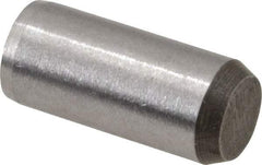 Made in USA - 1/4" Diam x 9/16" Pin Length 416 Stainless Steel Precision Dowel Pin - Passivated Finish, C 36-42 Hardness, 2 Beveled End - Top Tool & Supply