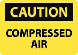 NMC - "Caution - Compressed Air", 10" Long x 14" Wide, Aluminum Safety Sign - Rectangle, 0.04" Thick, Use for Accident Prevention - Top Tool & Supply