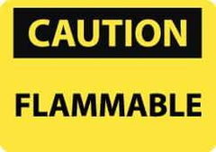 NMC - "Caution - Flammable", 10" Long x 14" Wide, Aluminum Safety Sign - Rectangle, 0.04" Thick, Use for Hazardous Materials - Top Tool & Supply