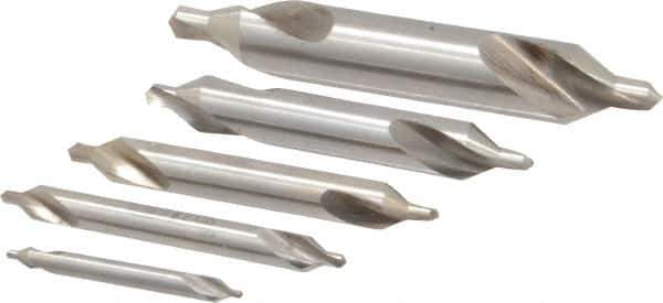 Keo - 5 Piece, #1 to 5, Plain Edge, Cobalt Combo Drill & Countersink Set - 60° Incl Angle - Top Tool & Supply