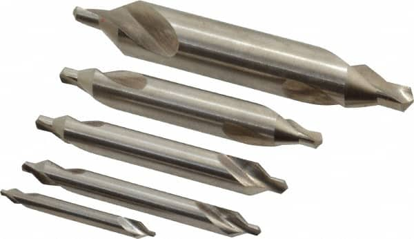 Keo - 5 Piece, #1 to 5, Plain Edge, Cobalt Combo Drill & Countersink Set - Top Tool & Supply