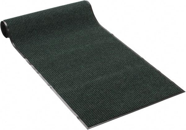 PRO-SAFE - 10 Ft. Long x 3 Ft. Wide, Poly Blended Carpet Surface, Ribbed Entrance Matting - 5/16 Inch Thick, Indoor, Medium Traffic, Vinyl, Green - Top Tool & Supply