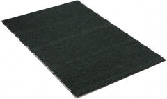 PRO-SAFE - 6 Ft. Long x 4 Ft. Wide, Poly Blended Carpet Surface, Ribbed Entrance Matting - 5/16 Inch Thick, Indoor, Medium Traffic, Vinyl, Green - Top Tool & Supply