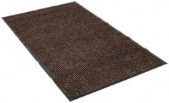 PRO-SAFE - 5 Ft. Long x 3 Ft. Wide, Poly Blended Carpet Surface, Ribbed Entrance Matting - 5/16 Inch Thick, Indoor, Medium Traffic, Vinyl, Brown - Top Tool & Supply