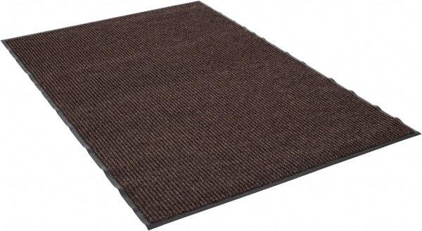 PRO-SAFE - 6 Ft. Long x 4 Ft. Wide, Poly Blended Carpet Surface, Ribbed Entrance Matting - 5/16 Inch Thick, Indoor, Medium Traffic, Vinyl, Brown - Top Tool & Supply