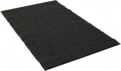 PRO-SAFE - 5 Ft. Long x 3 Ft. Wide, Poly Blended Carpet Surface, Ribbed Entrance Matting - 5/16 Inch Thick, Indoor, Medium Traffic, Vinyl, Gray - Top Tool & Supply