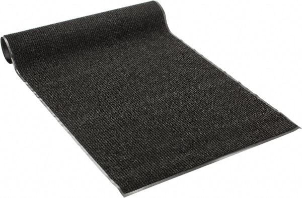 PRO-SAFE - 8 Ft. Long x 4 Ft. Wide, Poly Blended Carpet Surface, Ribbed Entrance Matting - 5/16 Inch Thick, Indoor, Medium Traffic, Vinyl, Black - Top Tool & Supply