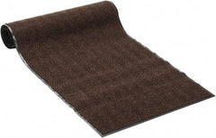 PRO-SAFE - 10 Ft. Long x 3 Ft. Wide, Poly Blended Carpet Surface, Chevron Ribbed Entrance Matting - 5/16 Inch Thick, Indoor, Medium Traffic, Vinyl, Brown, 4 Edged Side - Top Tool & Supply