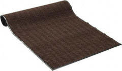 PRO-SAFE - 8 Ft. Long x 4 Ft. Wide, Poly Blended Carpet Surface, Chevron Ribbed Entrance Matting - 5/16 Inch Thick, Indoor, Medium Traffic, Vinyl, Brown, 4 Edged Side - Top Tool & Supply