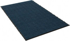 PRO-SAFE - 5 Ft. Long x 3 Ft. Wide, Poly Blended Carpet Surface, Chevron Ribbed Entrance Matting - 5/16 Inch Thick, Indoor, Medium Traffic, Vinyl, Blue, 4 Edged Side - Top Tool & Supply