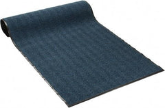 PRO-SAFE - 8 Ft. Long x 4 Ft. Wide, Poly Blended Carpet Surface, Chevron Ribbed Entrance Matting - 5/16 Inch Thick, Indoor, Medium Traffic, Vinyl, Blue, 4 Edged Side - Top Tool & Supply