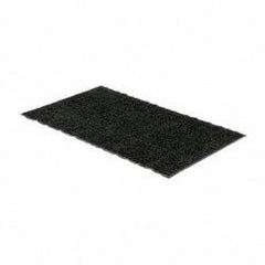 PRO-SAFE - 5 Ft. Long x 3 Ft. Wide, Poly Blended Carpet Surface, Chevron Ribbed Entrance Matting - 5/16 Inch Thick, Indoor, Medium Traffic, Vinyl, Charcoal, 4 Edged Side - Top Tool & Supply