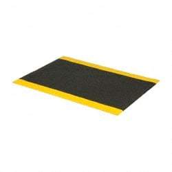 PRO-SAFE - 4' Long x 3' Wide, Dry Environment, Anti-Fatigue Matting - Black with Yellow Borders, Urethane with Vinyl Sponge Base, Beveled on 4 Sides - Top Tool & Supply