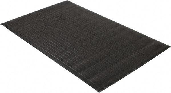 PRO-SAFE - 5' Long x 3' Wide, Dry Environment, Anti-Fatigue Matting - Black, Vinyl with Vinyl Sponge Base, Beveled on 4 Sides - Top Tool & Supply