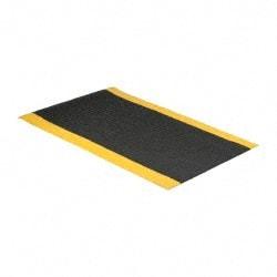 PRO-SAFE - 5' Long x 3' Wide, Dry Environment, Anti-Fatigue Matting - Black with Yellow Borders, Vinyl with Vinyl Sponge Base, Beveled on 4 Sides - Top Tool & Supply