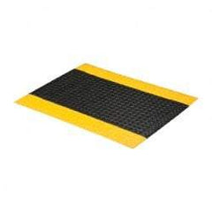 PRO-SAFE - 3' Long x 2' Wide, Dry Environment, Anti-Fatigue Matting - Black with Yellow Borders, Vinyl with Vinyl Sponge Base, Beveled on 4 Sides - Top Tool & Supply