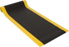 PRO-SAFE - 12' Long x 3' Wide, Dry Environment, Anti-Fatigue Matting - Black with Yellow Borders, Vinyl with Vinyl Sponge Base, Beveled on 4 Sides - Top Tool & Supply