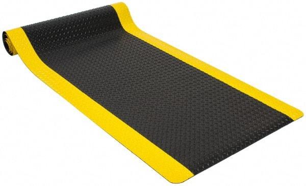 PRO-SAFE - 67' Long x 3' Wide, Dry Environment, Anti-Fatigue Matting - Black & Yellow, Vinyl with Vinyl Sponge Base, Beveled on 4 Sides - Top Tool & Supply