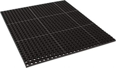 PRO-SAFE - 3' Long, Dry/Wet Environment, Anti-Fatigue Matting - Black, SBR Rubber with Rubber Base, Straight - Top Tool & Supply