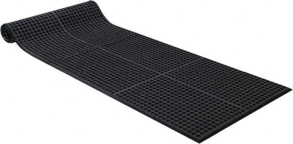 PRO-SAFE - 10' Long x 3' Wide, Dry/Wet Environment, Anti-Fatigue Matting - Black, SBR Rubber with Rubber Base, Beveled on 4 Sides - Top Tool & Supply