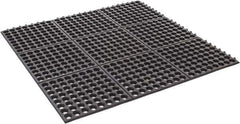 PRO-SAFE - 3' Long x 3' Wide x 5/8" Thick, Anti-Fatigue Modular Matting Tiles - 2 Interlocking Sides, Black, For Dry & Wet Areas, Series Pro-Safe - Top Tool & Supply