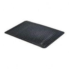 PRO-SAFE - 3' Long x 2' Wide, Dry Environment, Anti-Fatigue Matting - Black, Vinyl with Vinyl Sponge Base, Beveled on 4 Sides - Top Tool & Supply