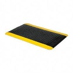 PRO-SAFE - 3' Long x 2' Wide, Dry Environment, Anti-Fatigue Matting - Black with Yellow Borders, Vinyl with Vinyl Sponge Base, Beveled on 4 Sides - Top Tool & Supply