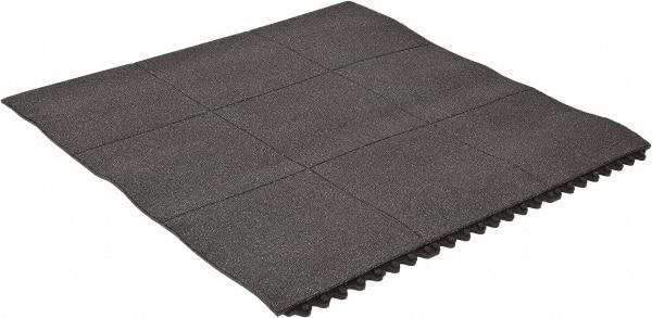 PRO-SAFE - 3' Long x 3' Wide x 5/8" Thick, Anti-Fatigue Modular Matting Tiles - 2 Interlocking Sides, Black, For Dry & Wet Areas, Series Pro-Safe - Top Tool & Supply