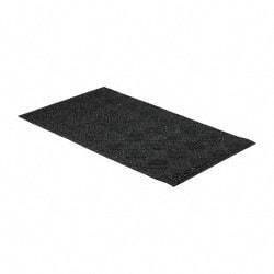 PRO-SAFE - 5 Ft. Long x 3 Ft. Wide, Poly Blended Carpet Surface, Raised Diamond Pattern Entrance Matting - 1/4 Inch Thick, Indoor, Heavy Traffic, Recycled Rubber, Black - Top Tool & Supply