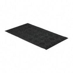 PRO-SAFE - 5 Ft. Long x 3 Ft. Wide, Poly Blended Carpet Surface, Raised Diamond Pattern Entrance Matting - 1/4 Inch Thick, Indoor, Heavy Traffic, Recycled Rubber, Black - Top Tool & Supply