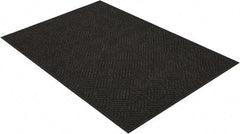 PRO-SAFE - 6 Ft. Long x 4 Ft. Wide, Poly Blended Carpet Surface, Raised Diamond Pattern Entrance Matting - 1/4 Inch Thick, Indoor, Heavy Traffic, Recycled Rubber, Black - Top Tool & Supply